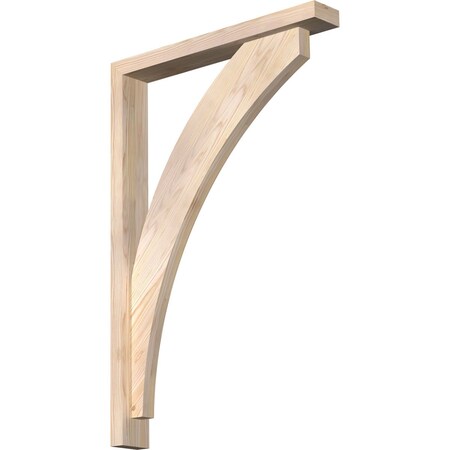 Ekena Millwork Thorton Block Smooth Bracket w/ Offset Brace, Douglas Fir, 3 1/2"W x 24"D x 36"H BKT0402X24X36THR05SDF